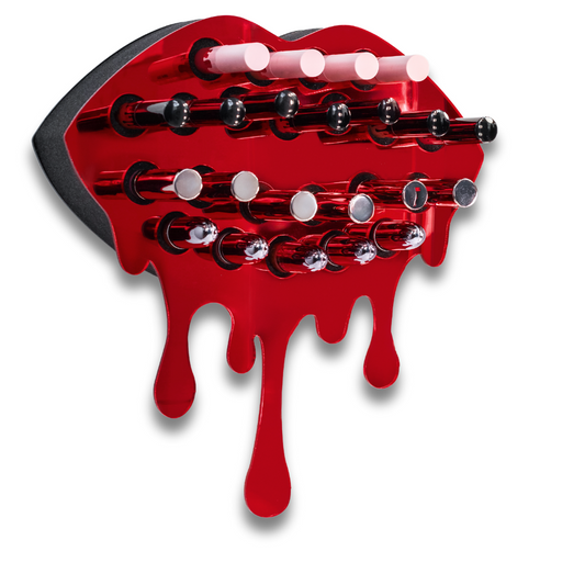 Adventurous Mirror Red Lip Lipstick & Lipgloss Holder / Organizer - 22 Holes