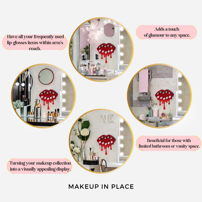 CLOSEOUT Fearless Lipstick Organizer in Mirror Red | Makeup In Place