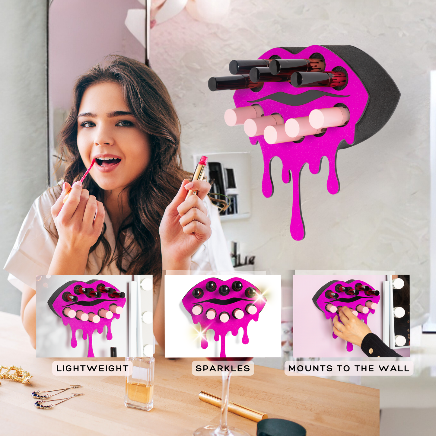 *NEW* Fearless Lipstick Organizer in Pink Shimmer| Makeup In Place