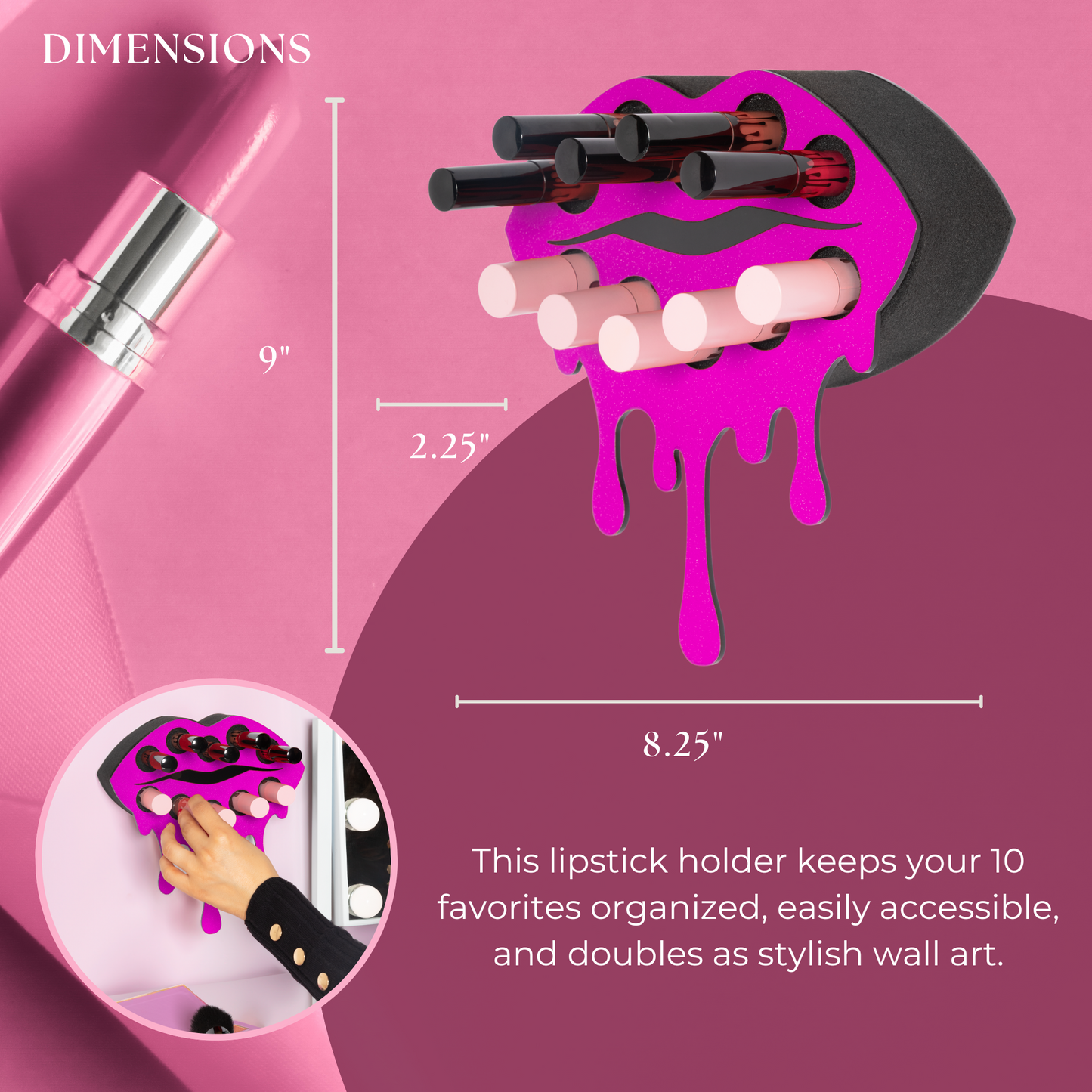 *NEW* Fearless Lipstick Organizer in Pink Shimmer| Makeup In Place
