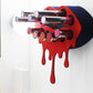 Black Small Lip Design Lipstick Organizer holding 10 lipsticks mounted on the wall with lipstick easily accessible and organized. Hanging Lipstick Holder that looks like wall art.